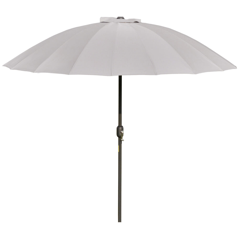 2.5m Adjustable Outdoor Garden Parasol Umbrella Sun Shade with Crank & Tilt, Grey