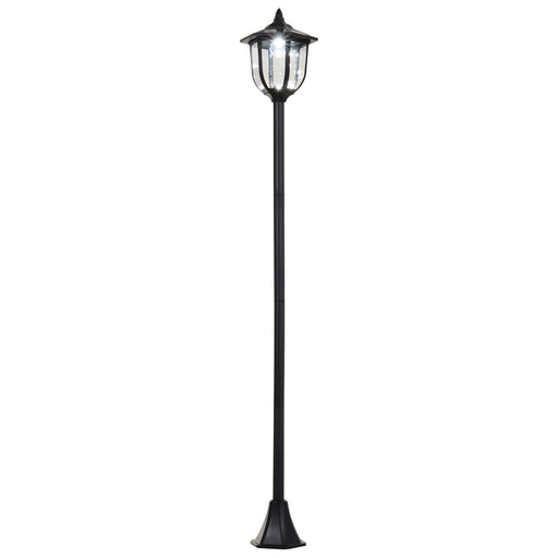 1.77m Tall Free-Standing ABS Garden Solar LED Lamp Post Black