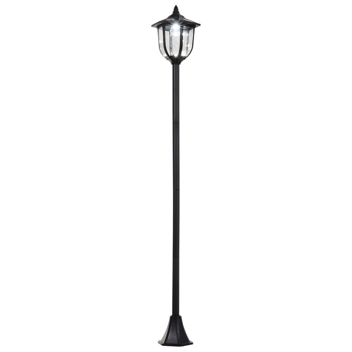 1.77m Tall Free-Standing ABS Garden Solar LED Lamp Post Black