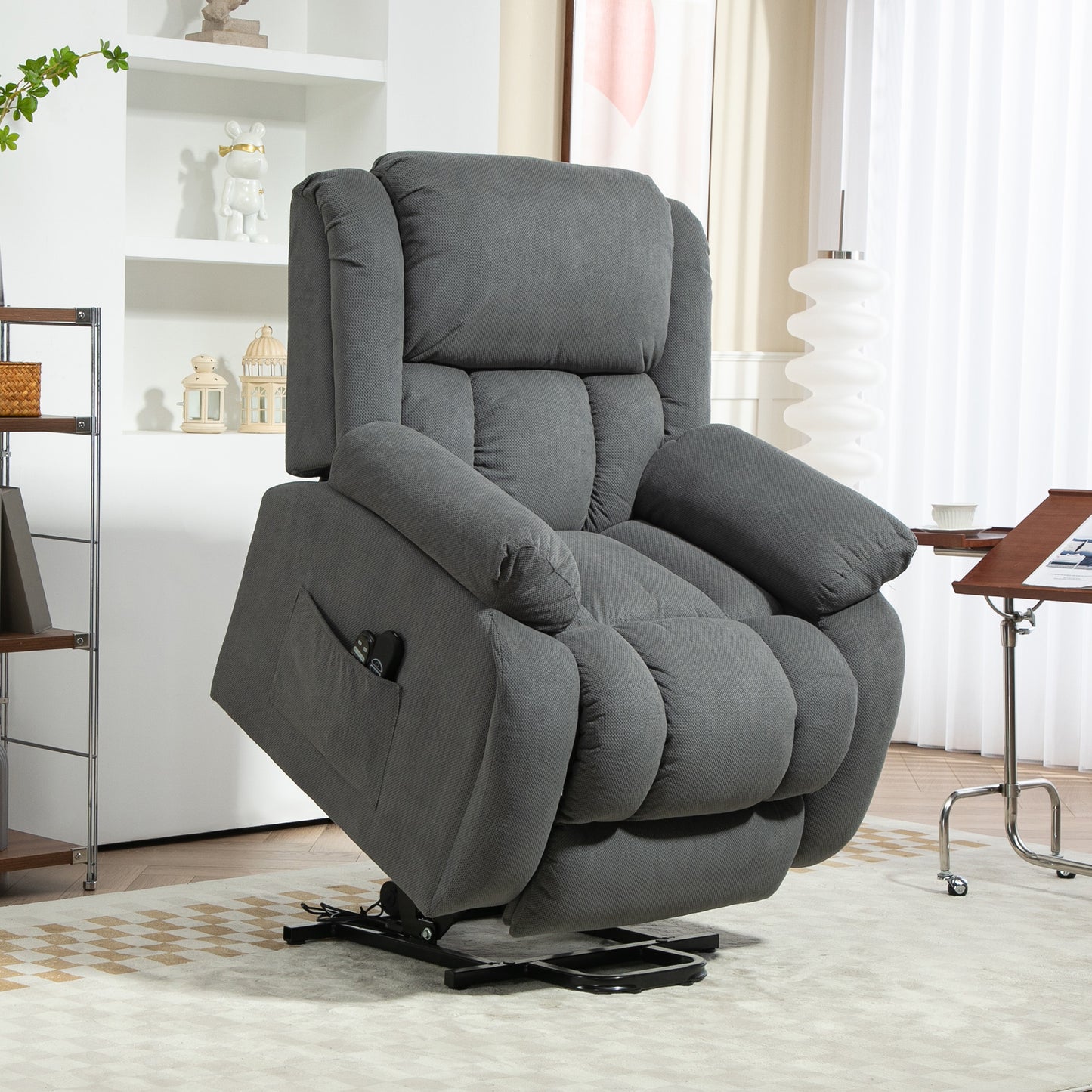 Power Lift Recliner Chair, Reclining Chair with Massage, Grey