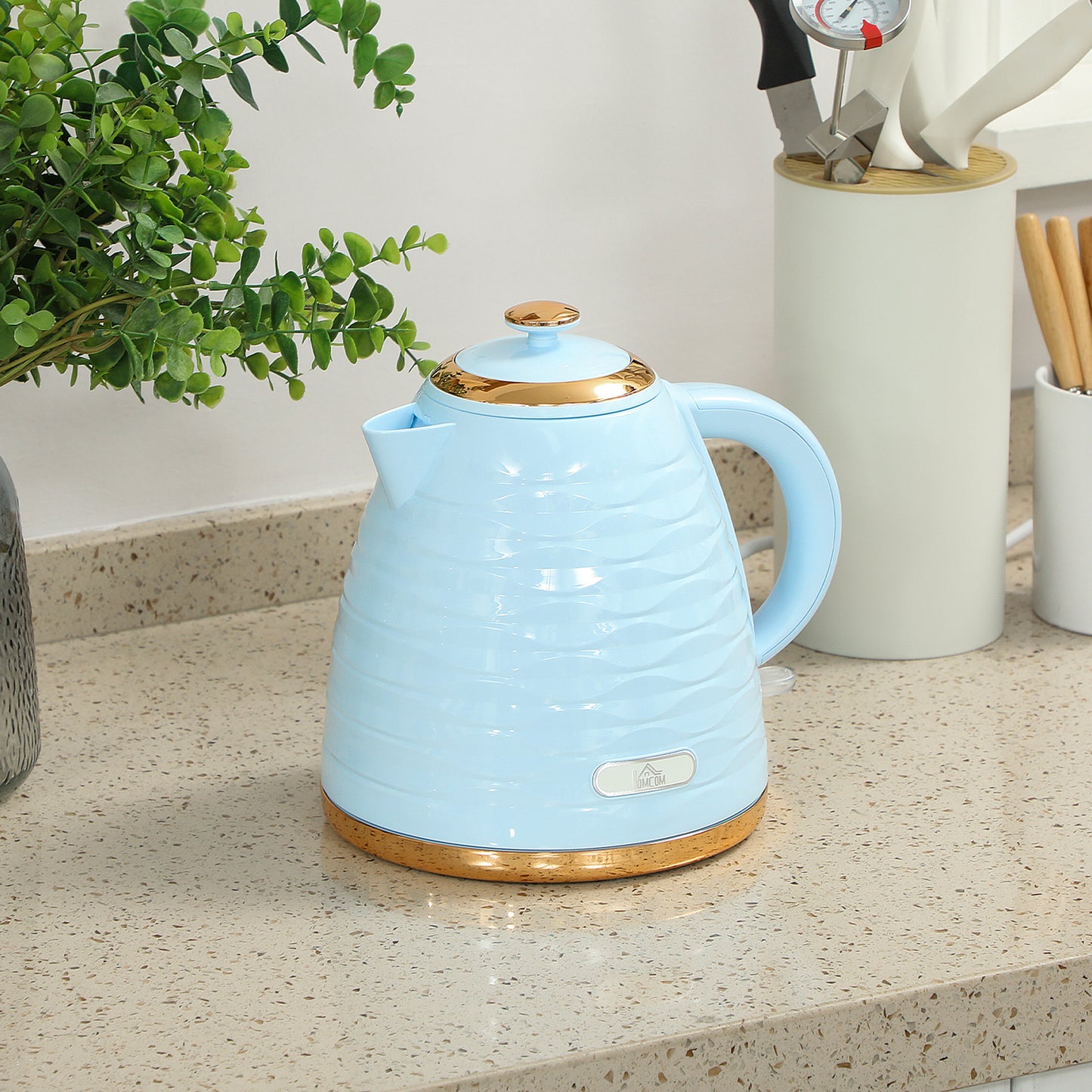 Electric Kettle, Fast Boil, 1.7L, 3kW, Swivel, Light Blue Ripple