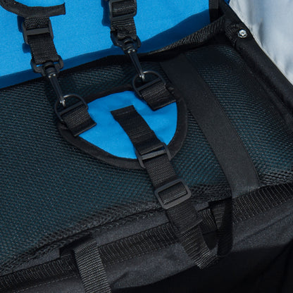 Bike Trailer 2-Seater for Bicycle Baby Child Jogger with Removable Canopy Storage Pocket Outdoor Steel Frame Blue