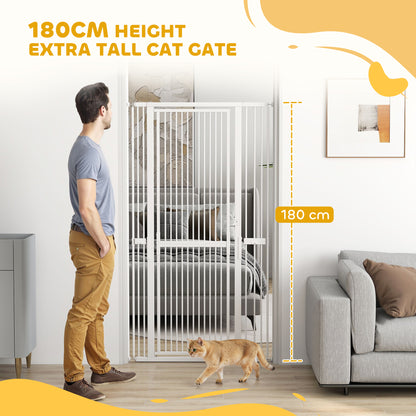 180cm Extra Tall Pet Gate Cat Gate with Narrow Gap, 76-104cm Wide
