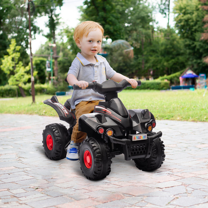 6V Kids Electric Quad Bike with Music, Forward Function, Black