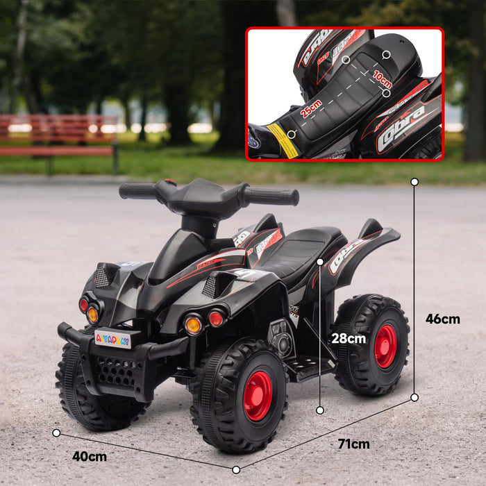 6V Kids Electric Quad Bike with Music, Forward Function, Black