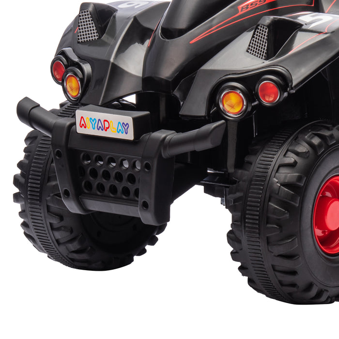 6V Kids Electric Quad Bike with Music, Forward Function, Black