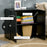 Storage Cabinet w/ Two Shelves Wooden Sideboard Freestanding Kitchen Cupboard Bookcase - Black