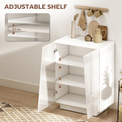 High Gloss Storage Cabinet for Bedroom Living Room Dining Room White