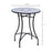 Outdoor Mosaic Round Garden Table, Patio Bistro Coffee Side Table with 60cm Ceramic Top for Garden, Blue and White