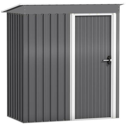 5 x 3ft Garden Storage Shed Sliding Door Sloped Roof Tool, Grey