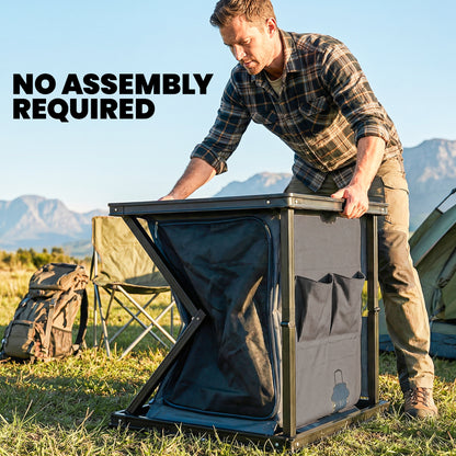 Camping Cupboards, Folding Camping Kitchen Table with 3-Tier
