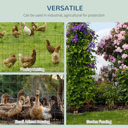 0.6Mx10M Chicken Wire Mesh Rabbit Poultry Animal Fence PVC Coated Netting