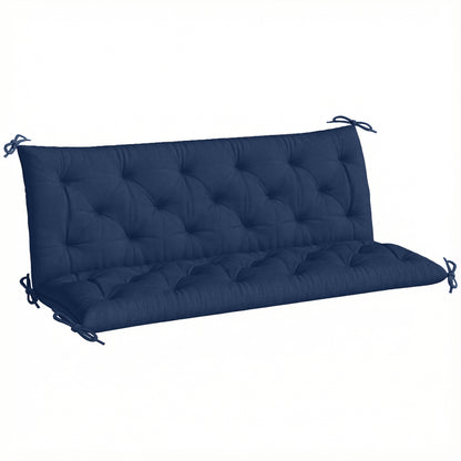 3 Seater Bench Cushion, Garden Chair Cushion with Back and Ties