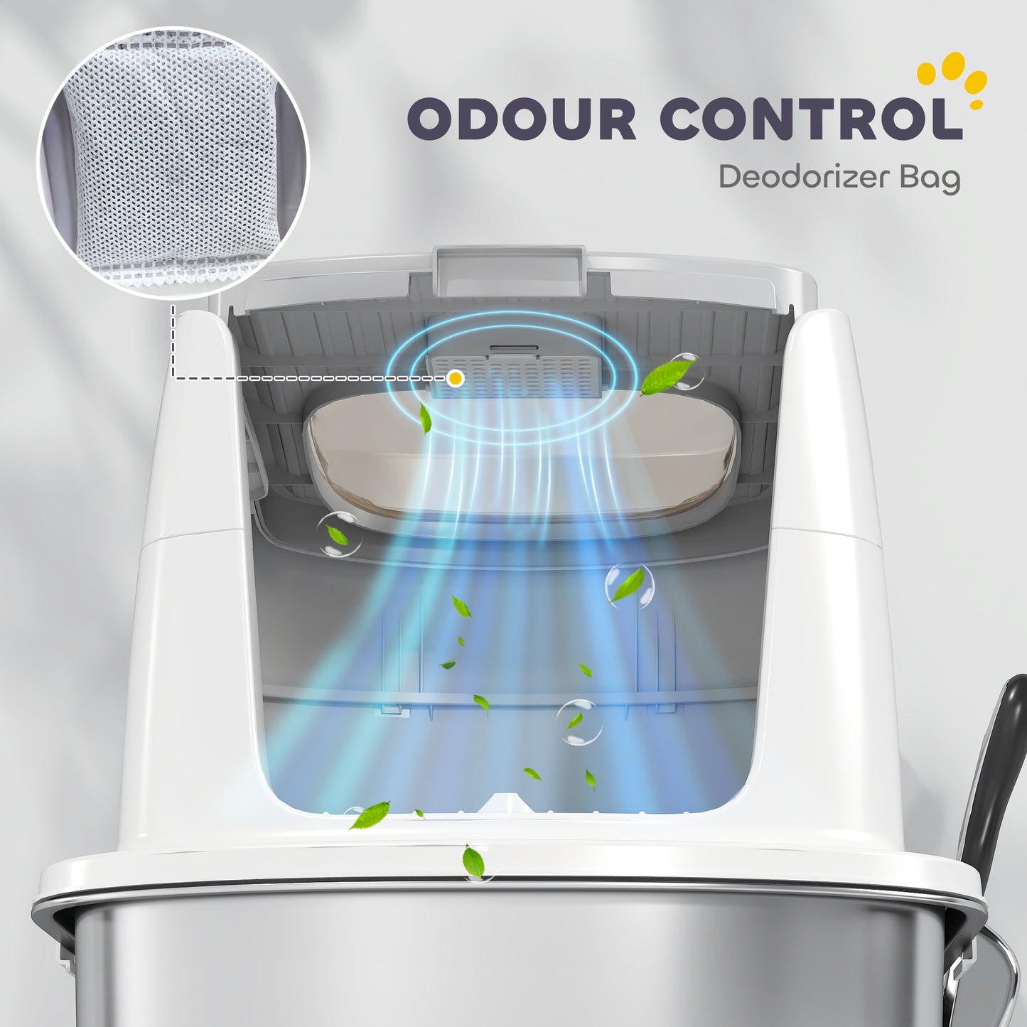 Stainless Steel Litter Box, Enclosed Metal Cat Litter Tray with Scoop