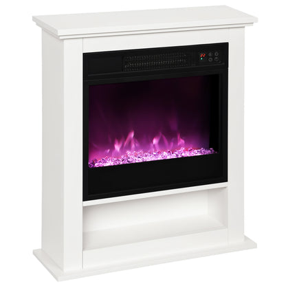 1800W White Electric Fire with Remote & Timer for Living Room