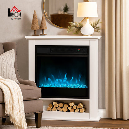 1800W White Electric Fire with Remote & Timer for Living Room