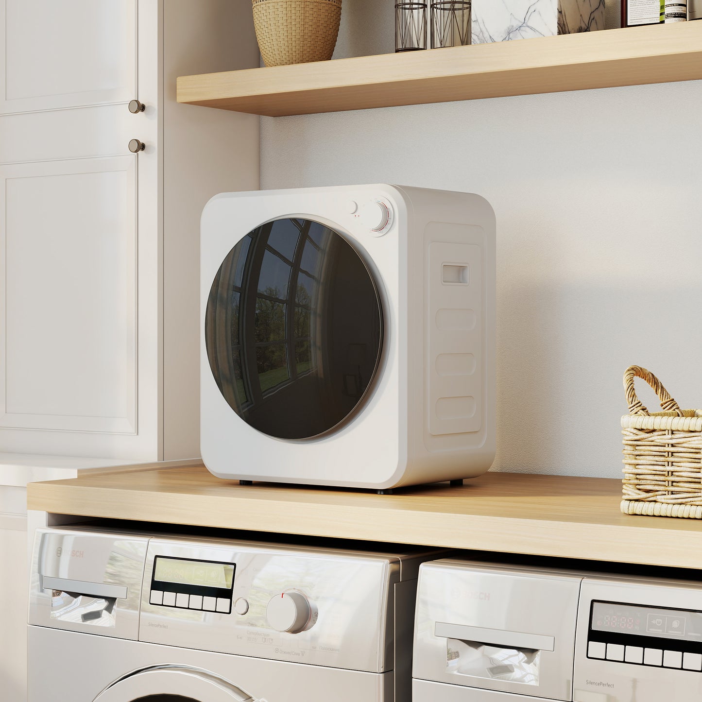 4kg Front Load Laundry Dryer with 2 Power Modes, White