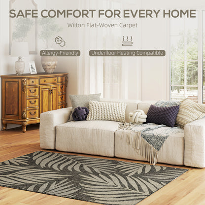 Easy-Cleaning Machine Washable Rug for Patio, Garden, Grey