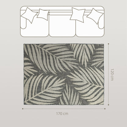 Easy-Cleaning Machine Washable Rug for Patio, Garden, Grey