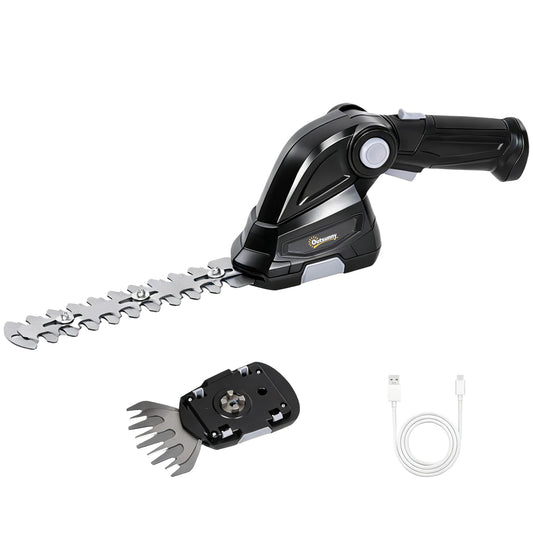 2-in-1 Cordless Hedge Trimmer & Grass Shear with 2000mAh Batteries