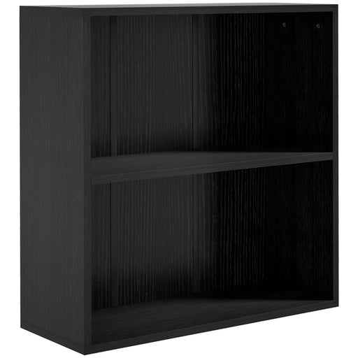 Bookshelf Display Storage Shelf with 2 Compartments for Study Black