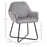 Modern Arm Chair Upholstered Accent Chair with Metal Base for Living Room Grey