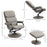 Recliner Chair with Ottoman 360¬∞ Swivel Faux Leather High Back Armchair w/ Footrest Stool for Home Office