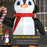 2.5m Inflatable Christmas Penguin Holding Candy Cane Blow Up Outdoor Decoration with LED Lights for Holiday