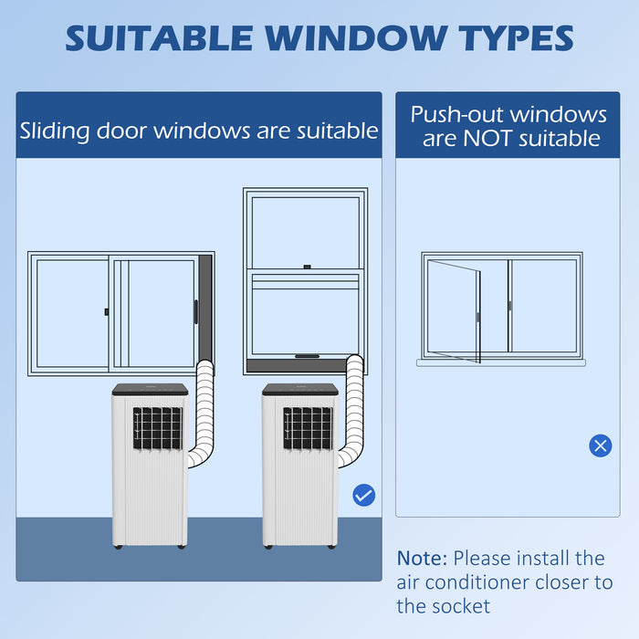 7,000 BTU Mobile Air Conditioner, 15m¬≤, Smart Home WiFi, with Dehumidifier, Fan, 24H Timer, Window Kit, White
