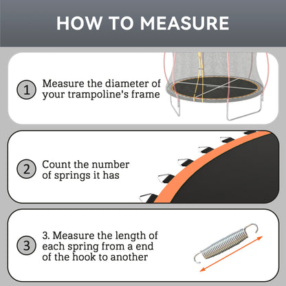 Trampoline Mat with 54 V-Hooks, for 10ft Trampoline, Orange