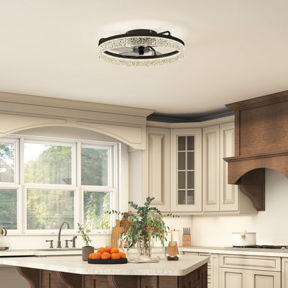 Ceiling Fans with Lights and Remote & App Control for Bedroom, Black