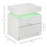 White Bedside Cabinets with LED Light, High Gloss Front Nightstand with 2 Drawers, for Living Room, Bedroom