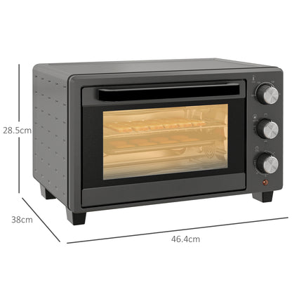 Mini Oven 21L Electric Grill w/ Adjustable Temp Timer 1400W, Grey