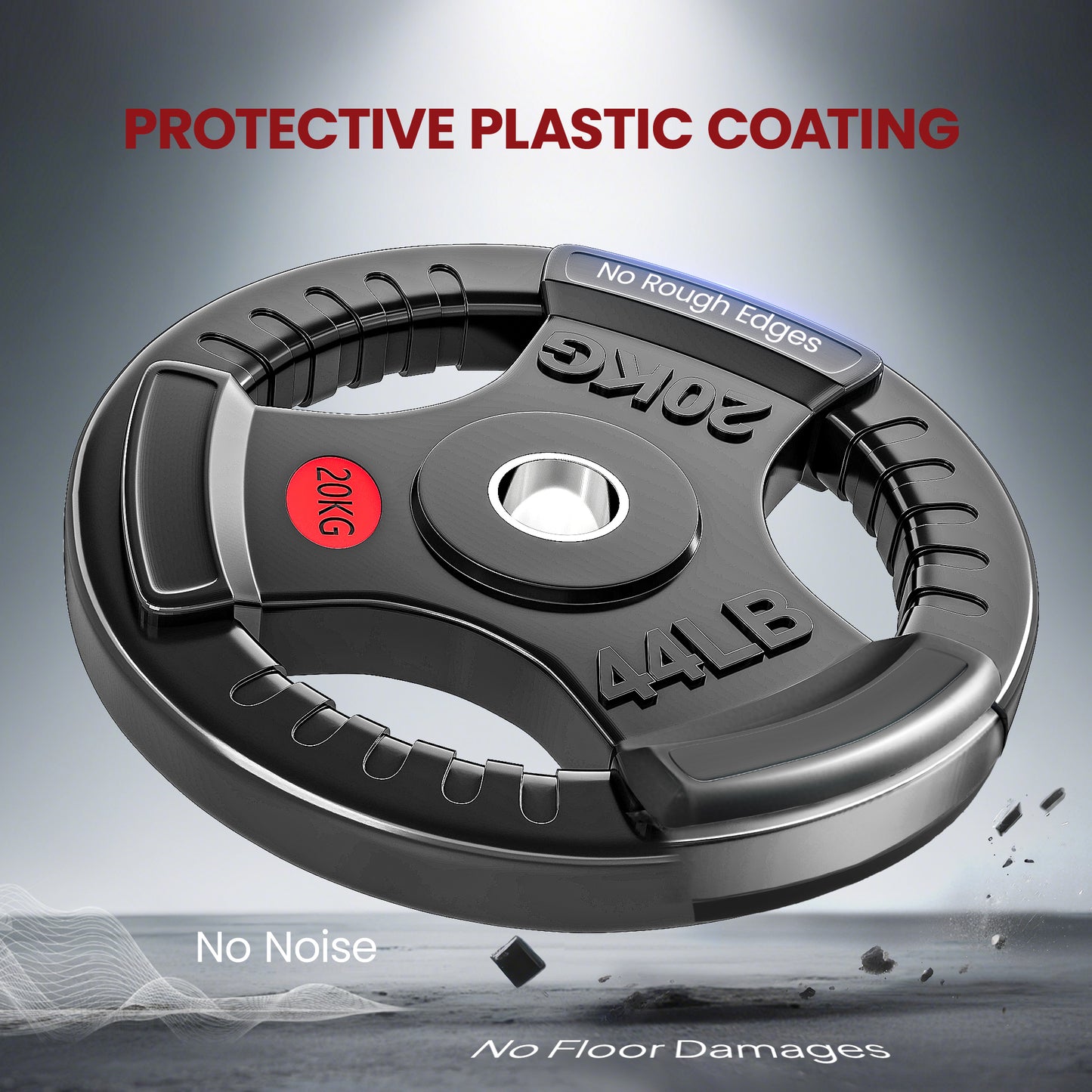 20kg Olympic Weight Plate, Weight Plate Disc with Tri-Grips