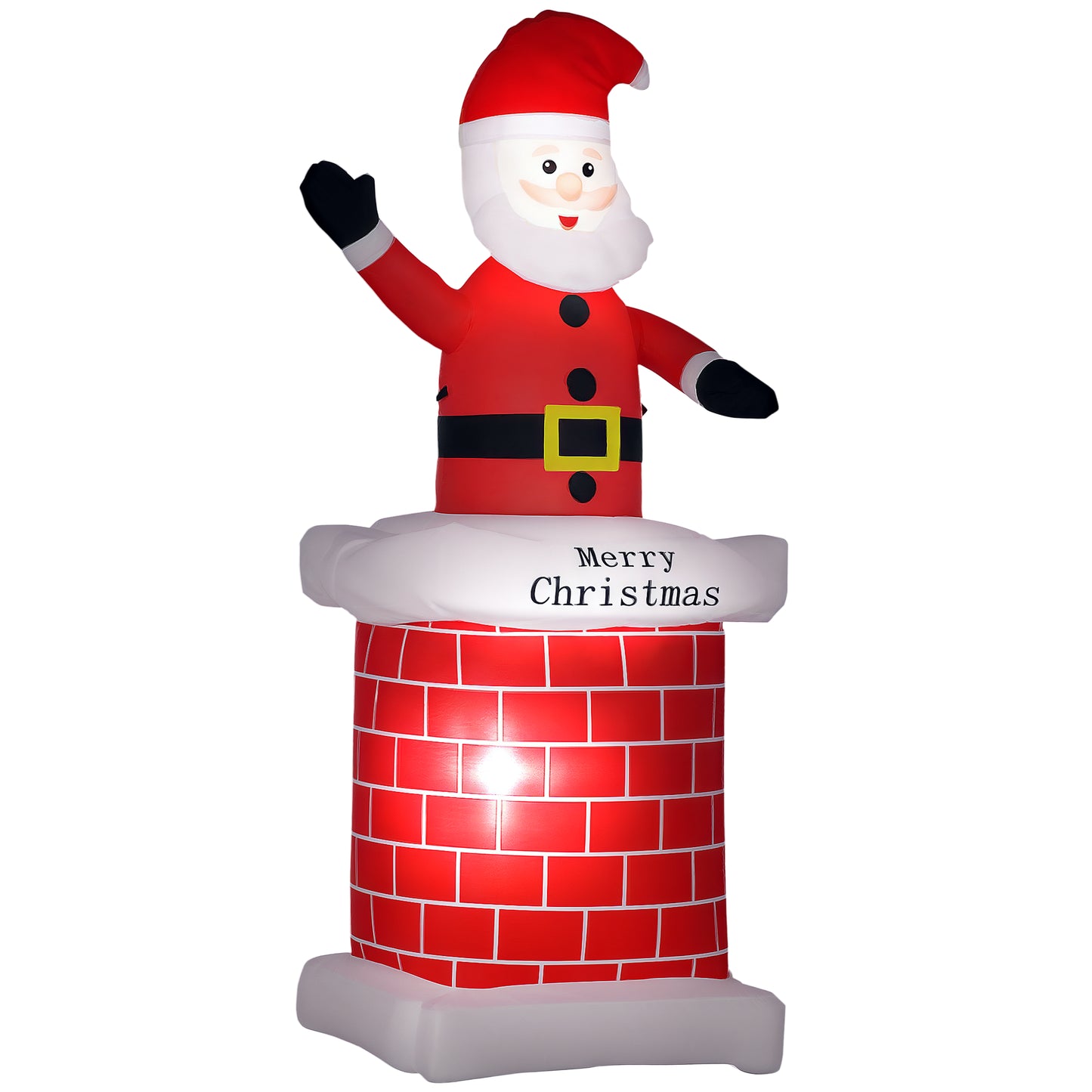 7ft Christmas Inflatable Santa Claus from Chimney with LED Lights