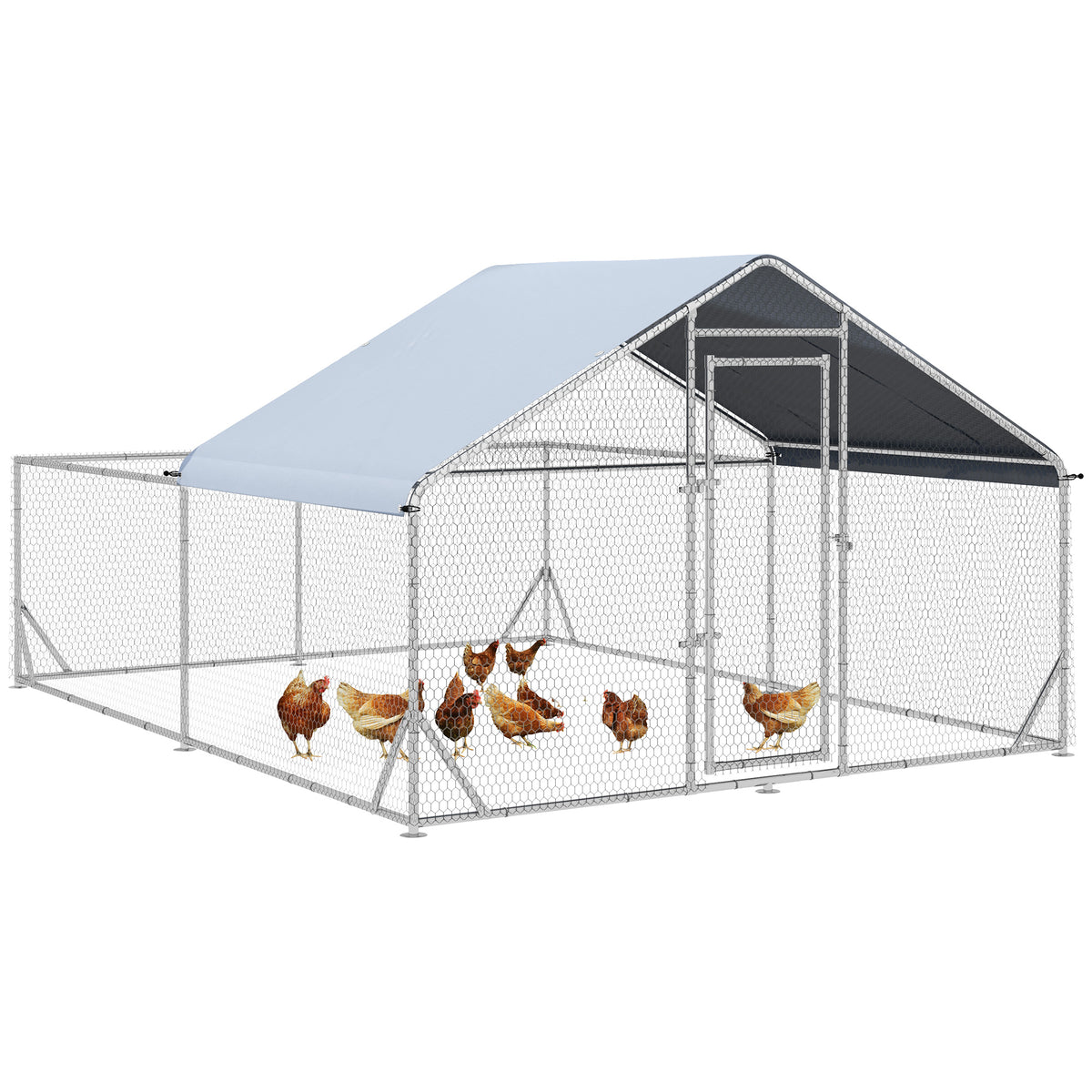 Walk-In Chicken Run, Hen House, for Ducks, Rabbits w/ Water-Resist Roof