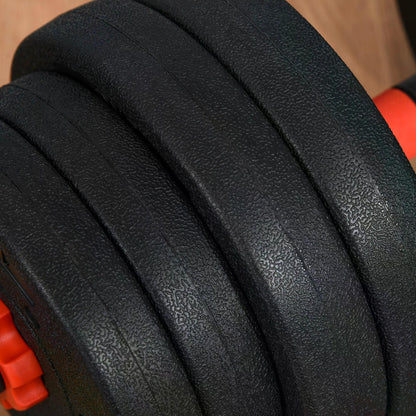 25kg 2 IN 1 Adjustable Dumbbells Weight Set, Dumbbell Hand Weight Barbell for Body Fitness, Lifting Training for Home, Gym, Black