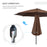 Steel Frame Round Market Patio Sun Umbrella Garden Parasol Outdoor Sunshade Canopy, 3x2.45m (Coffee)