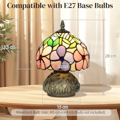 Stained Glass Bedside Lamp, Tiffany Style Table Lamp for Bedroom