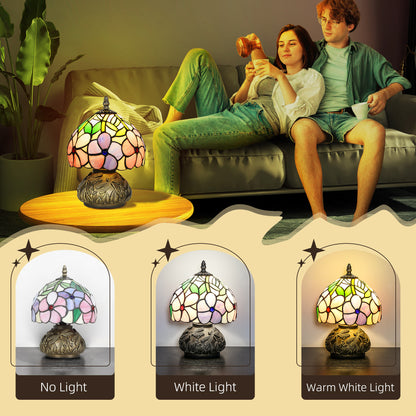 Stained Glass Bedside Lamp, Tiffany Style Table Lamp for Bedroom