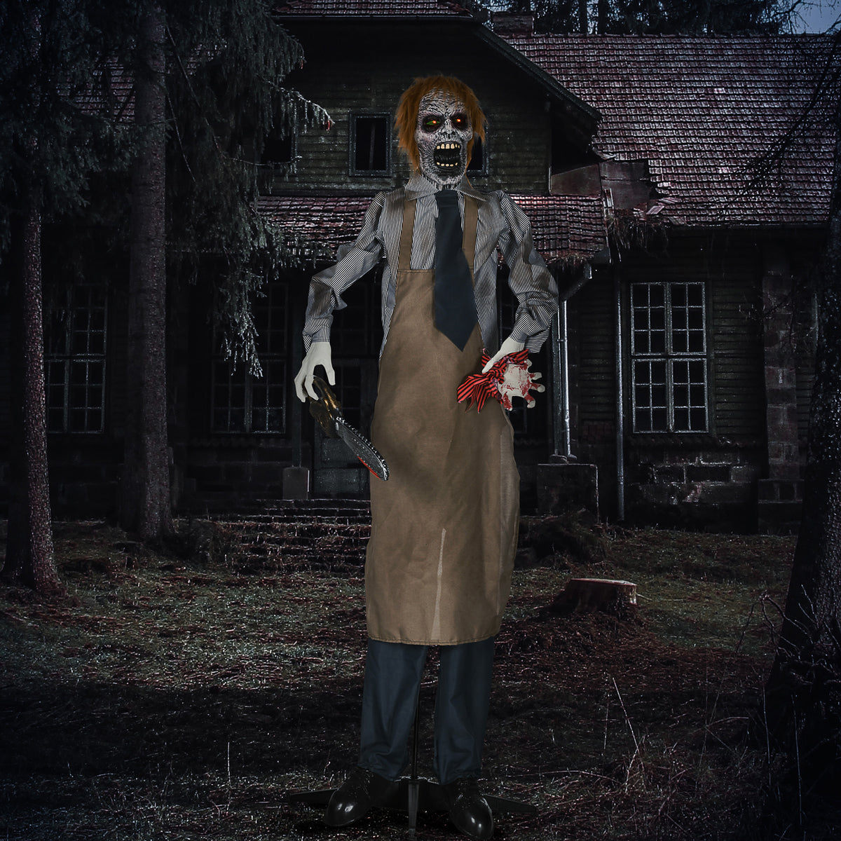 Life Size Outdoor Halloween Decoration Animatronic Chainsaw