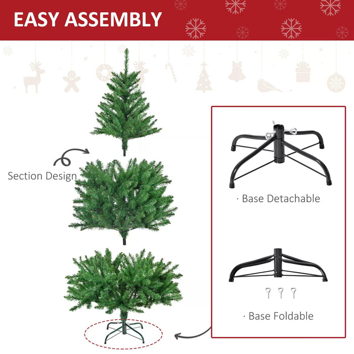 5ft Prelit Christmas Tree Artificial Tree Warm White LED Holiday Home Xmas Decoration, Green