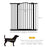 Metal Pet Safety Gate Dog Gate Folding Fence, Black