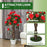 Set of 2 90cm Artificial Rose Tree, Fake Decorative Plant, Red