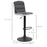 Bar stool Set of 2 Armless Adjustable Height Upholstered Bar Chair with Swivel Seat, Grey