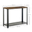 2-Tier Console Table Side/End Table w/ Bottom Mesh Shelf Rectangular Adjustable Feet For Living Room Entryway Hallway Brown Black