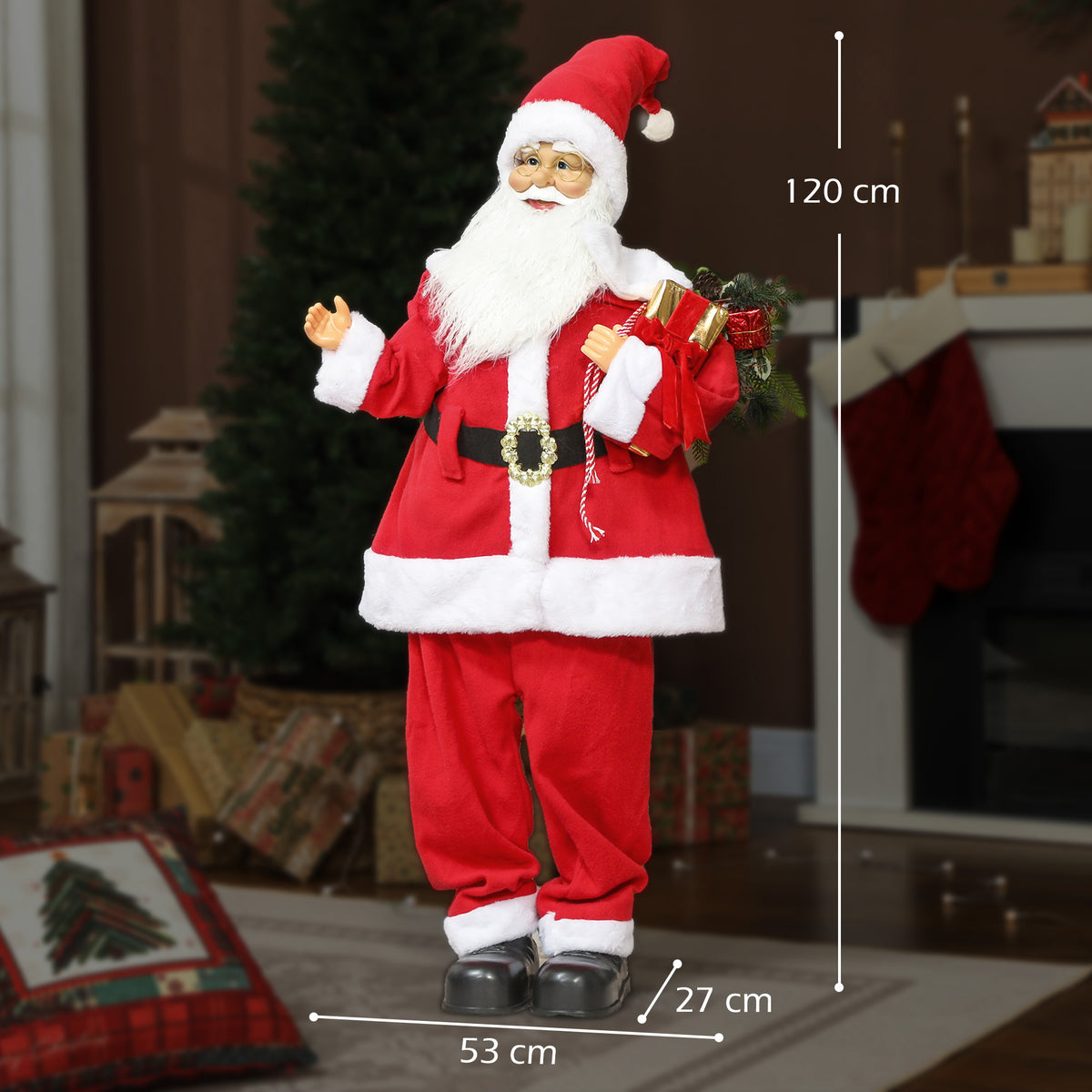 Life Size Animated Santa Claus with Sound Activated for Party