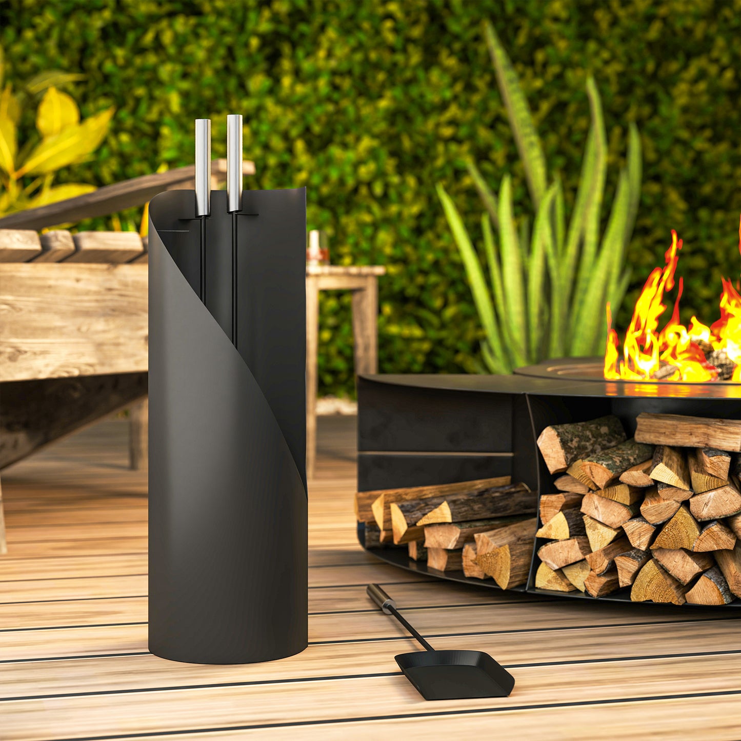 4 PCS Fireplace Companion Set, Metal Fireside Companion Set, Silver