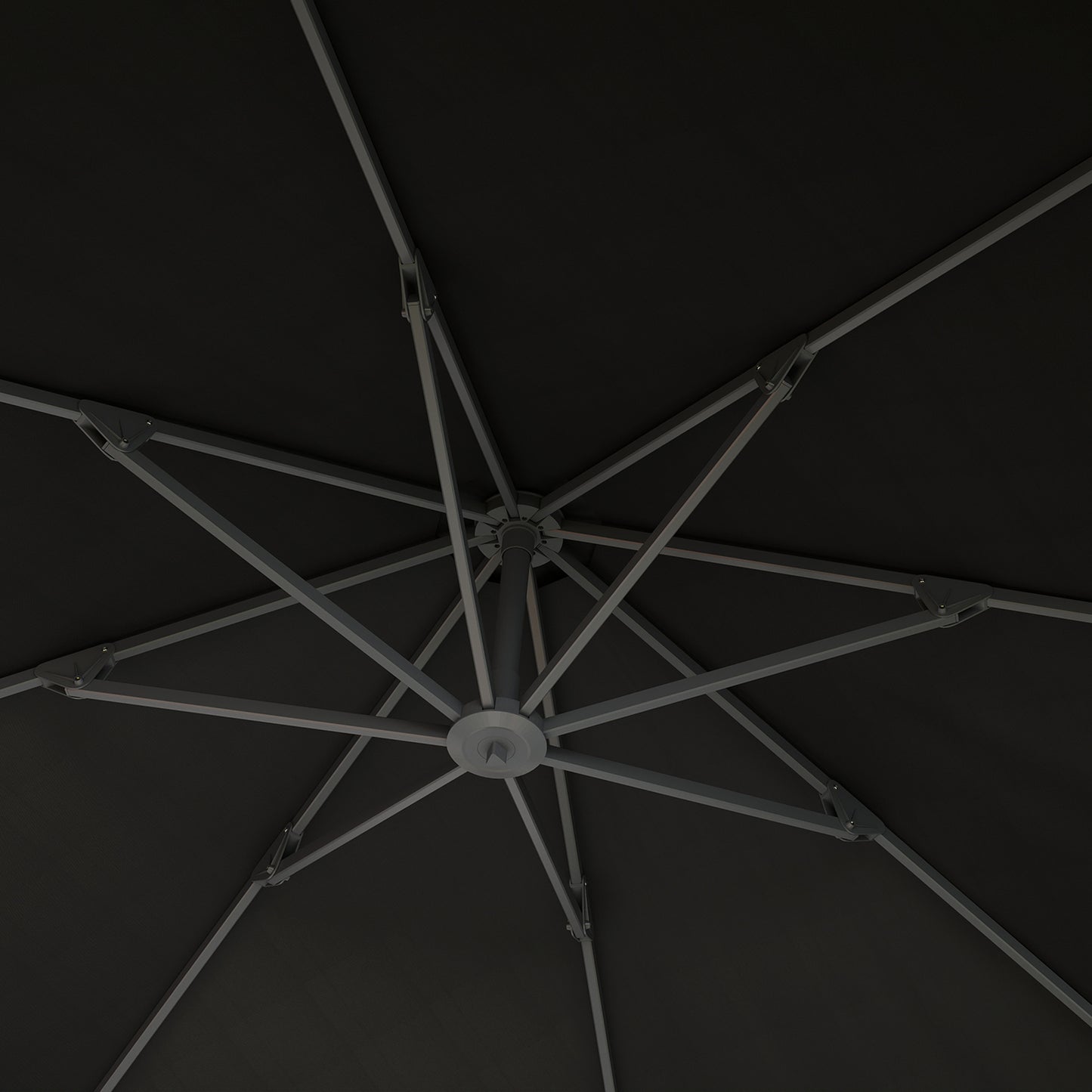 3(m) Garden Cantilever Parasol with Crank Aluminium Frame Black