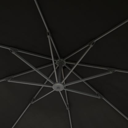 3(m) Garden Cantilever Parasol with Crank Aluminium Frame Black